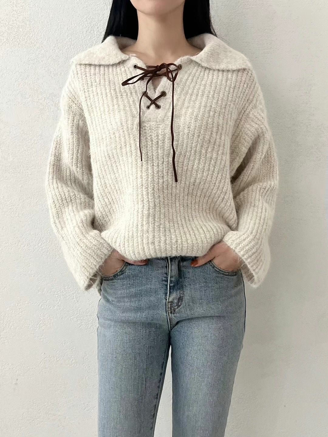 On Sale💜綁帶反領冷衫