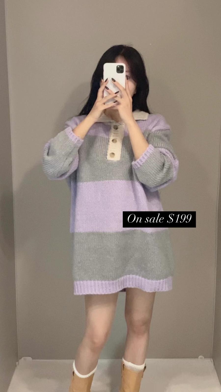 On Sale💜間條長冷衫