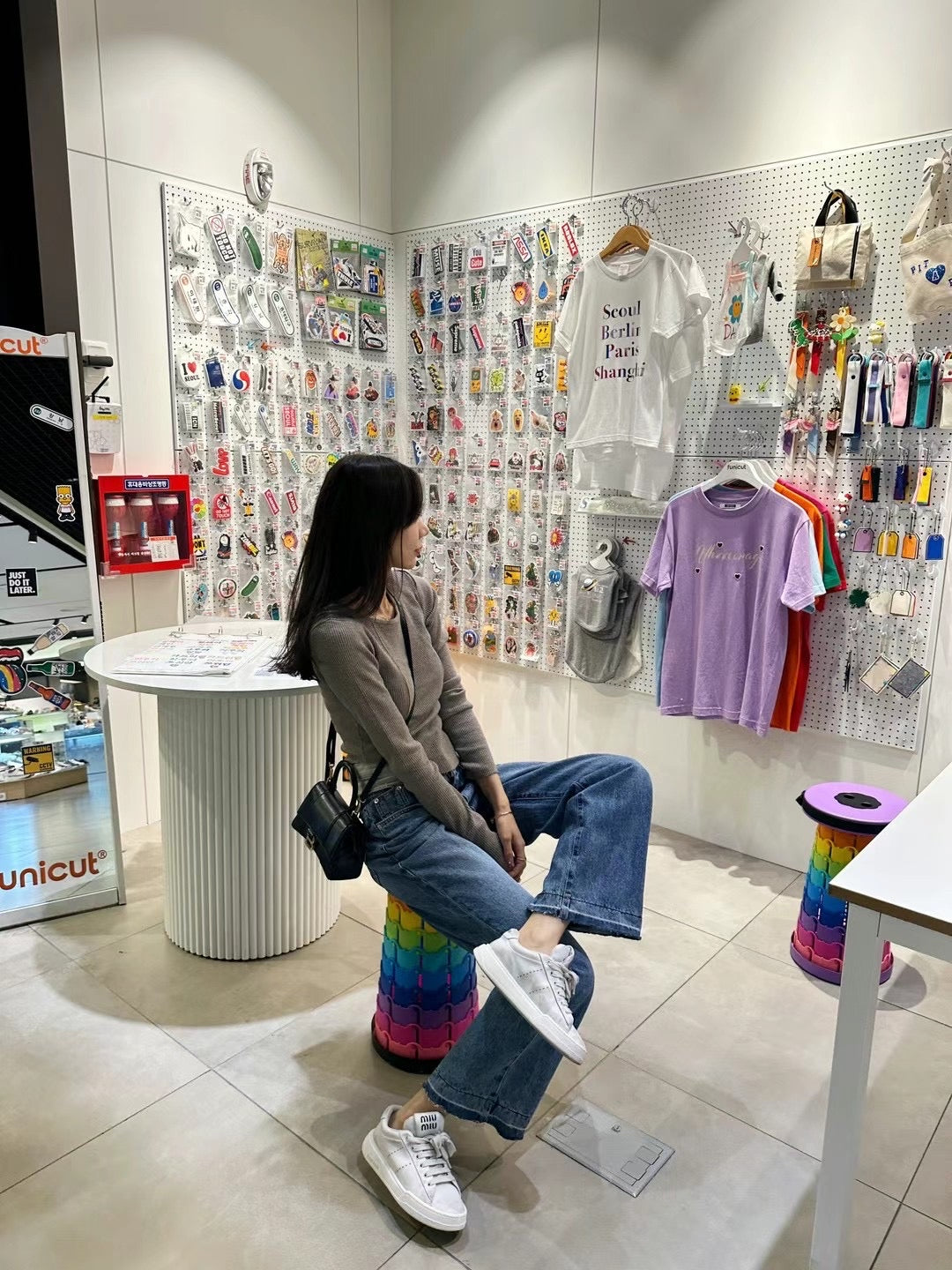 現貨S💜假雙層牛仔褲