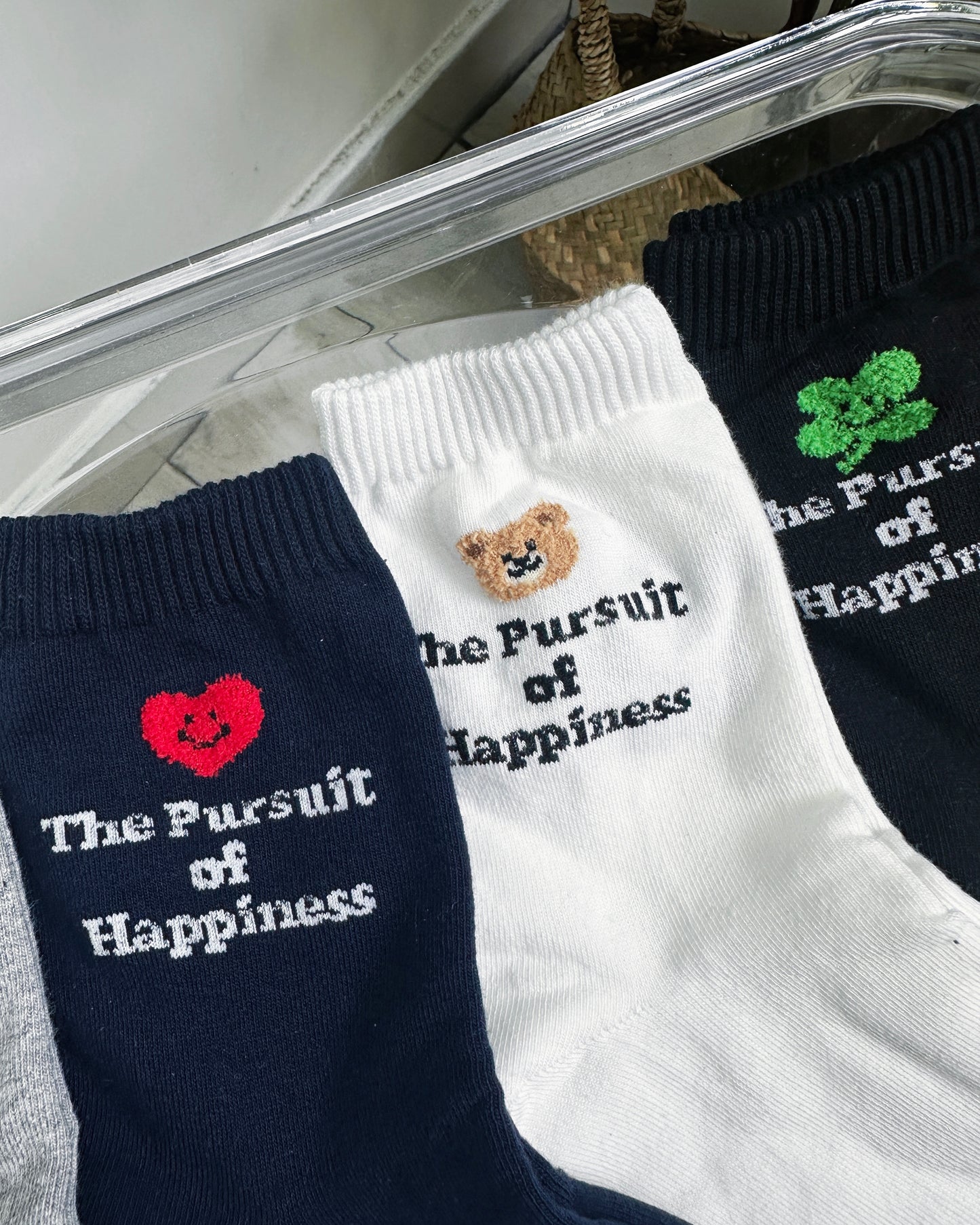 現貨💜韓國襪仔Happiness(一套4對)