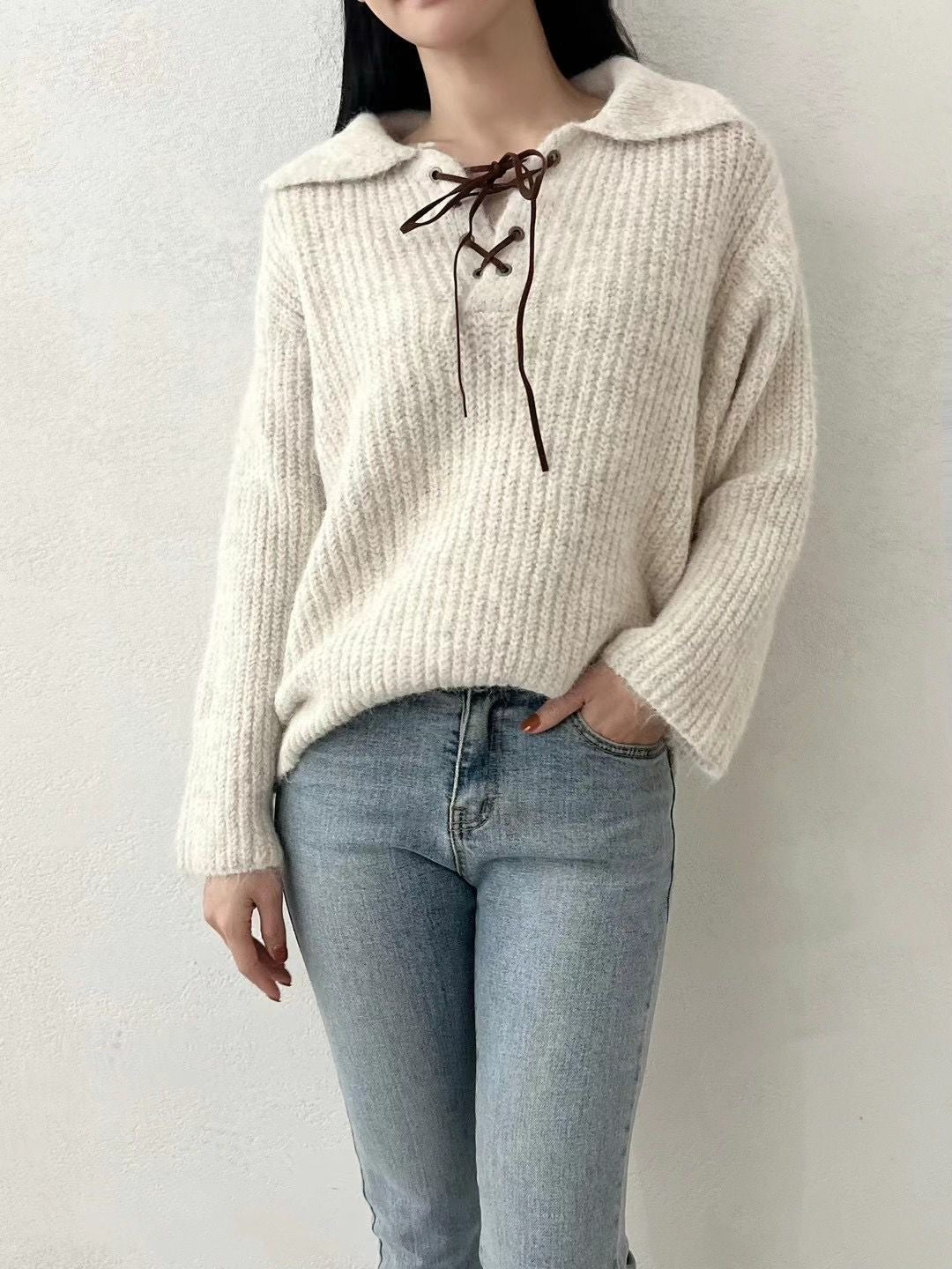 On Sale💜綁帶反領冷衫