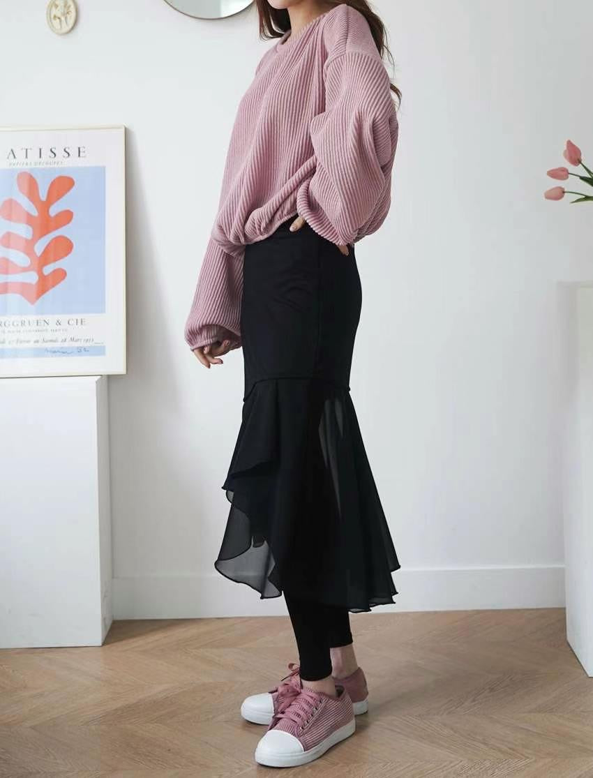 不規則雪紡裙leggings