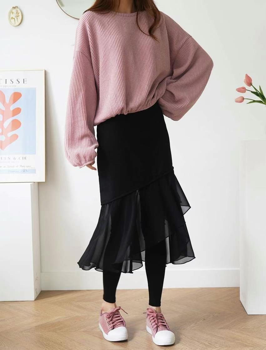 不規則雪紡裙leggings
