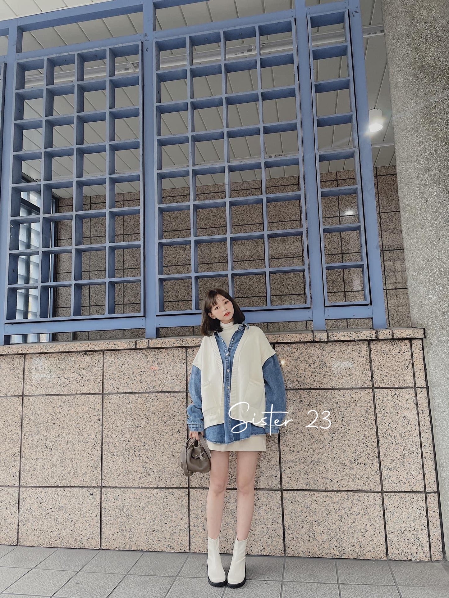 現貨💜針織拼牛仔外套