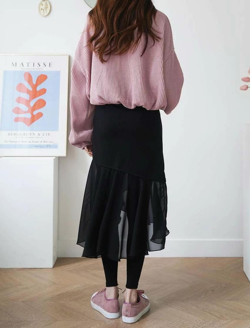 不規則雪紡裙leggings