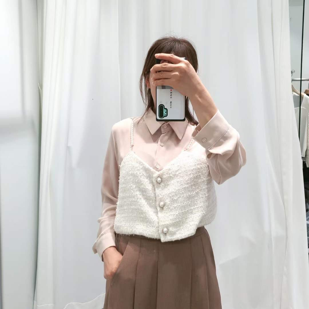 現貨💜小香背心假兩件恤衫