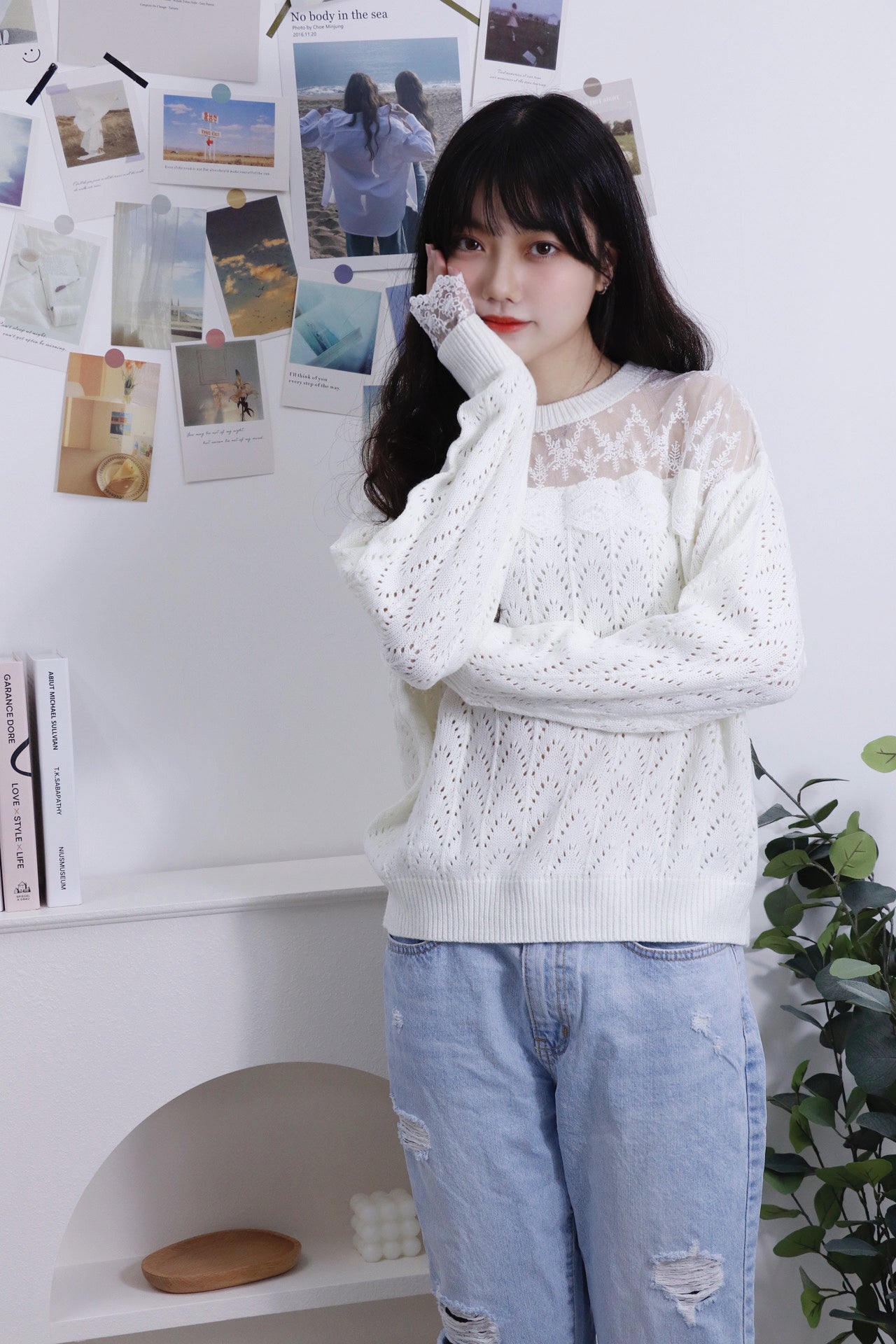 現貨白色💜Lace針織衫