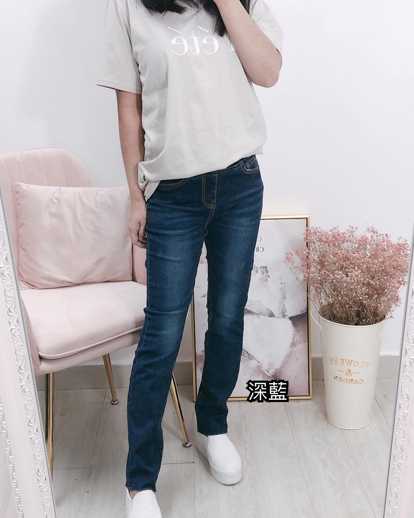 現貨S,M💜How Luk No.4012橡根腰牛仔褲