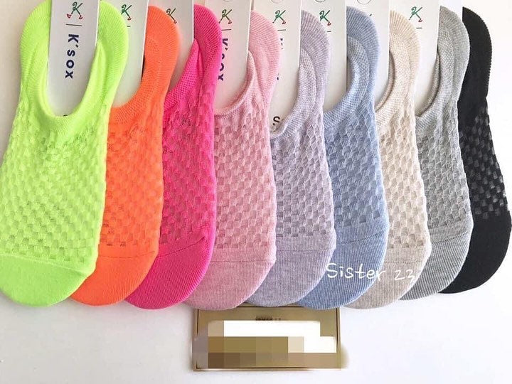 現貨💜7彩格仔襪(一套9對