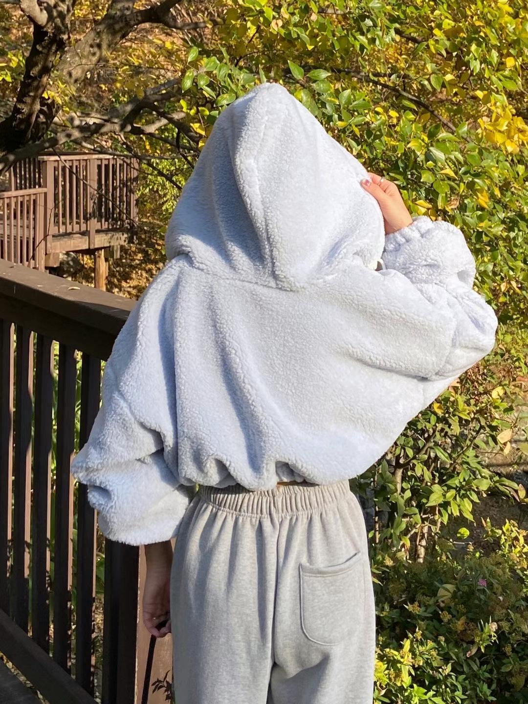 現貨✅短版羊羔毛baby blue 外套