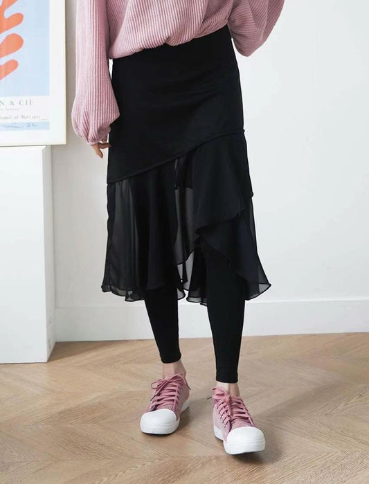 不規則雪紡裙leggings