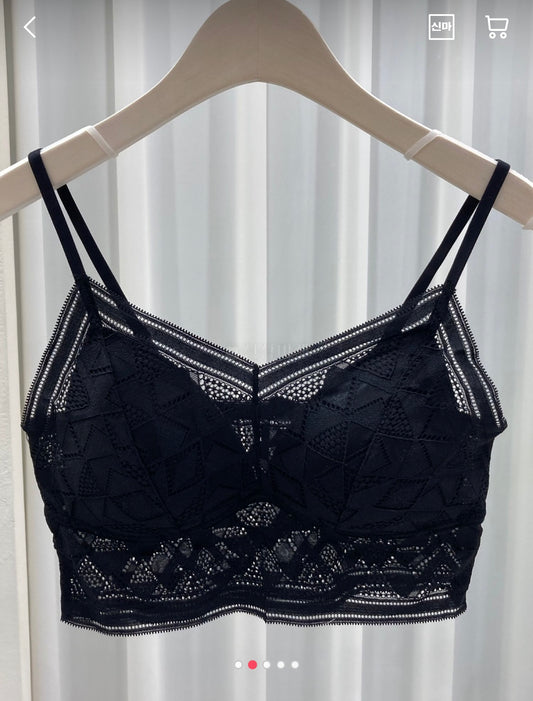 （打底兩件包郵）現貨💜黑色Lace Bra Top